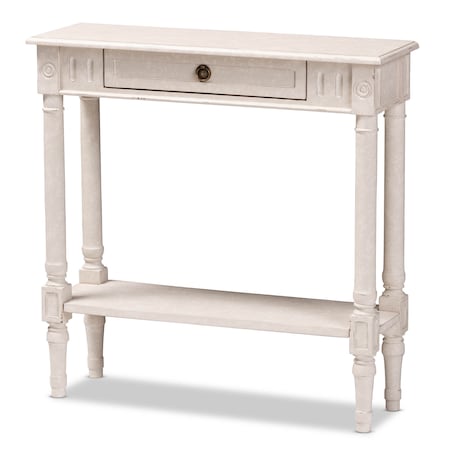 Baxton Studio Ariella Country Cottage Farmhouse Whitewashed 1-Drawer Console Table 147-8188